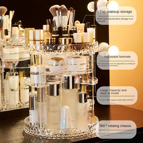 360-Degree Rotating Makeup Organizer