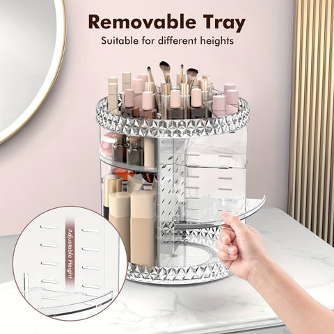 360-Degree Rotating Makeup Organizer