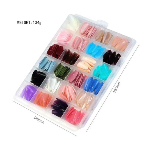 24 Different Colors Nails, 576 pcs Nails With Box